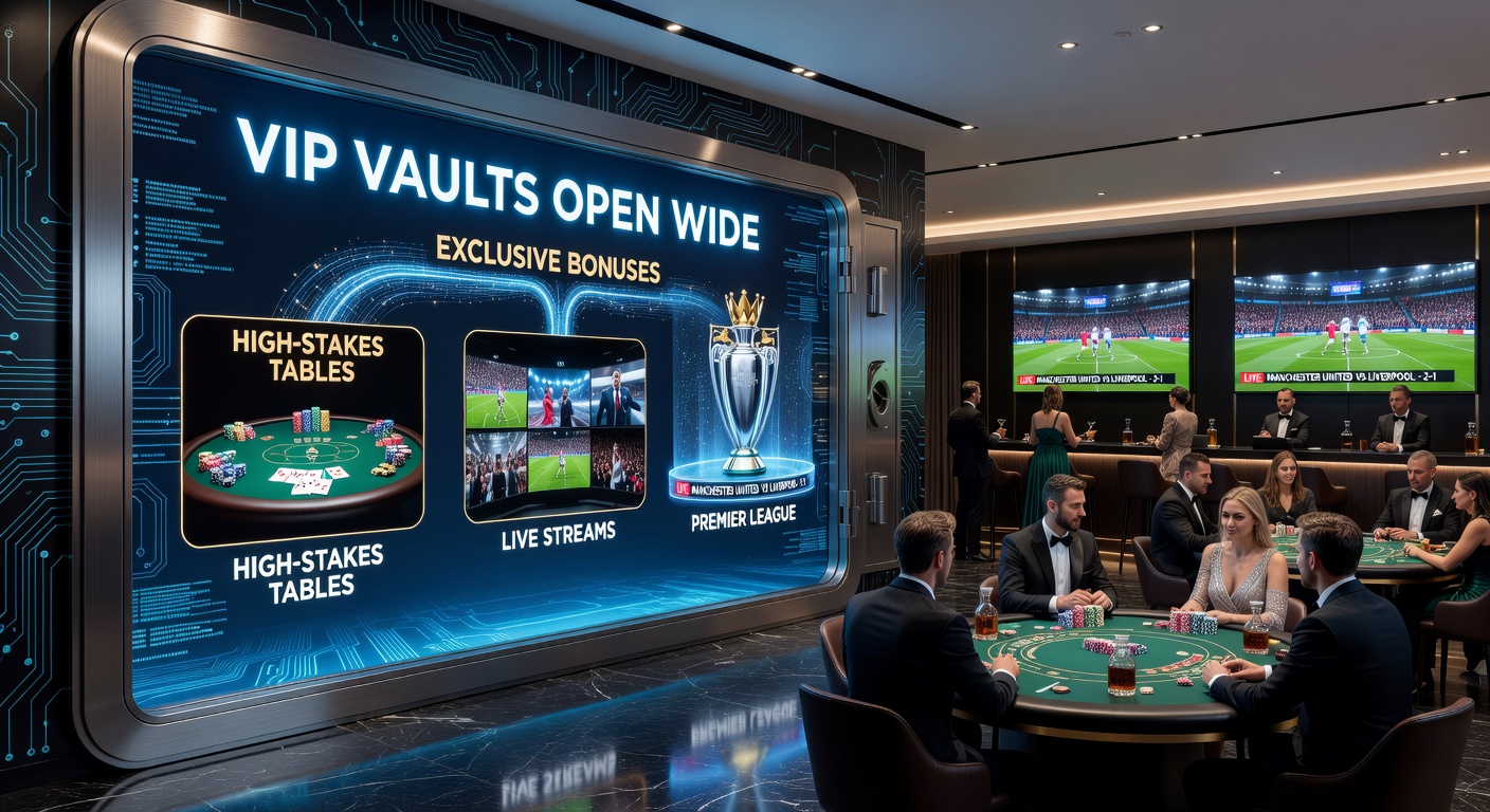 Live dealer streaming a high-stakes game alongside a Premier League live feed, showcasing bonus integrations for VIP players